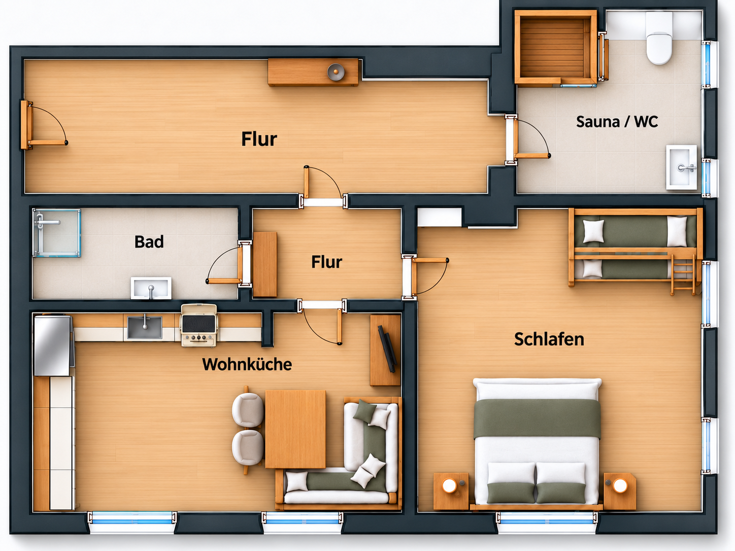 Grundriss Ferienwohnung 2